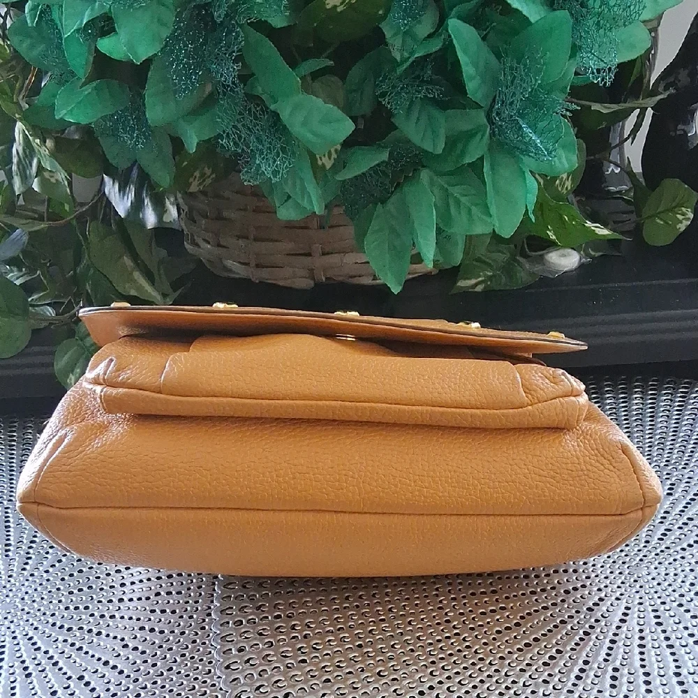 MCM Brown Leather Shoulder Bag with Gold Accents - Picture 6 of 6